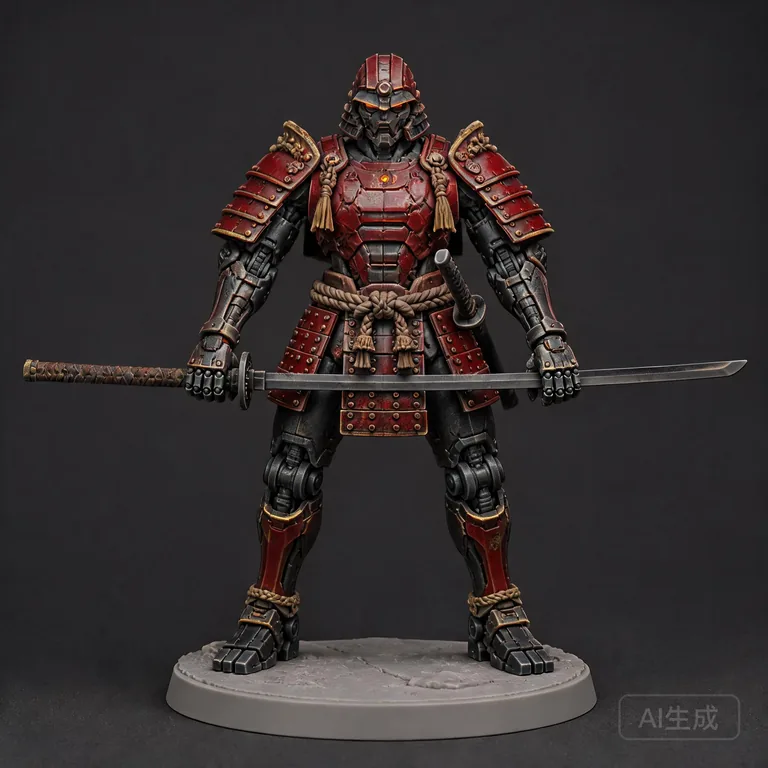 Ember ronin miniature paint scheme, front view