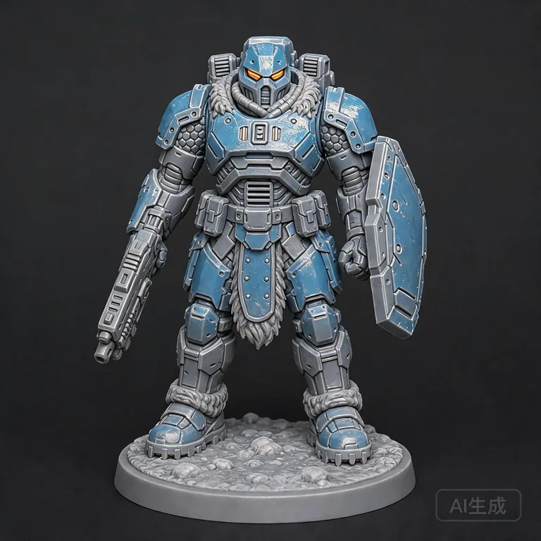 Frost warden miniature paint scheme, front view